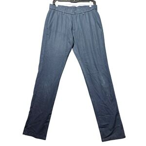 Plaid&Plain Slim Fit Pants Mens 30 Navy Blue Chino Trousers 8101#